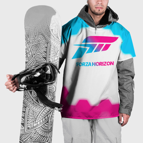 Накидка на куртку 3D с принтом Forza Horizon neon gradient style в Петрозаводске, 100% полиэстер |  | 