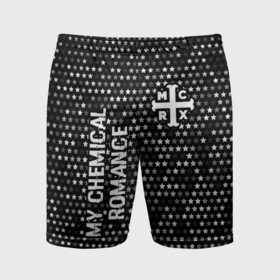 Мужские шорты спортивные с принтом My Chemical Romance glitch на темном фоне: надпись, символ в Белгороде,  |  | 