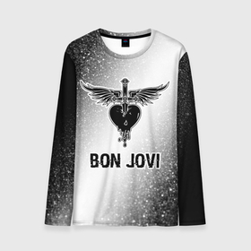 Мужской лонгслив 3D с принтом Bon Jovi glitch на светлом фоне в Белгороде, 100% полиэстер | длинные рукава, круглый вырез горловины, полуприлегающий силуэт | 