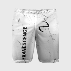 Мужские шорты спортивные с принтом Evanescence glitch на светлом фоне: надпись, символ в Тюмени,  |  | Тематика изображения на принте: 