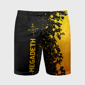 Мужские шорты спортивные с принтом Megadeth   gold gradient: по вертикали в Белгороде,  |  | 