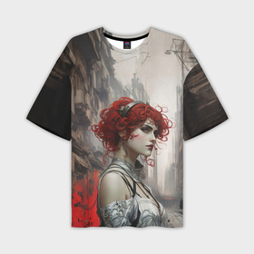 Мужская футболка oversize 3D с принтом Рыжая девушка на променаде в Екатеринбурге,  |  | 