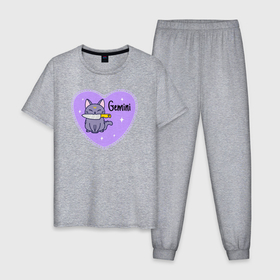 Мужская пижама хлопок с принтом Милый котик   близнецы в Кировске, 100% хлопок | брюки и футболка прямого кроя, без карманов, на брюках мягкая резинка на поясе и по низу штанин
 | 