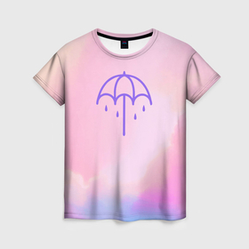 Женская футболка 3D с принтом Bring Me The Horizon Umbrella , 100% полиэфир ( синтетическое хлопкоподобное полотно) | прямой крой, круглый вырез горловины, длина до линии бедер | 