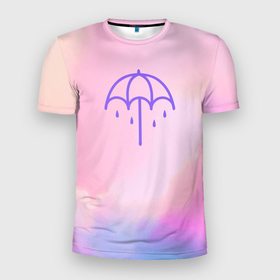 Мужская футболка 3D Slim с принтом Bring Me The Horizon Umbrella в Курске, 100% полиэстер с улучшенными характеристиками | приталенный силуэт, круглая горловина, широкие плечи, сужается к линии бедра | 