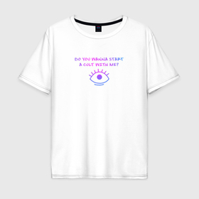 Мужская футболка хлопок Oversize с принтом Bring Me The Horizon Cult в Кировске, 100% хлопок | свободный крой, круглый ворот, “спинка” длиннее передней части | 