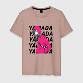 Мужская футболка хлопок с принтом Ямада   Моя любовь 999 уровня к Ямаде в Тюмени, 100% хлопок | прямой крой, круглый вырез горловины, длина до линии бедер, слегка спущенное плечо. | 