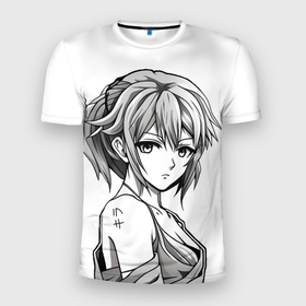 Мужская футболка 3D Slim с принтом Anime girl   Kira в Санкт-Петербурге, 100% полиэстер с улучшенными характеристиками | приталенный силуэт, круглая горловина, широкие плечи, сужается к линии бедра | Тематика изображения на принте: 