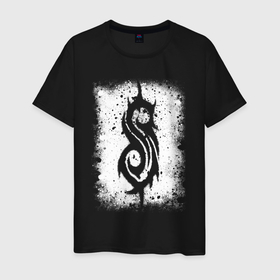Мужская футболка хлопок с принтом Slipknot logo в Курске, 100% хлопок | прямой крой, круглый вырез горловины, длина до линии бедер, слегка спущенное плечо. | 