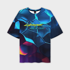 Мужская футболка oversize 3D с принтом Cyberpunk 2077  neon style ,  |  | 