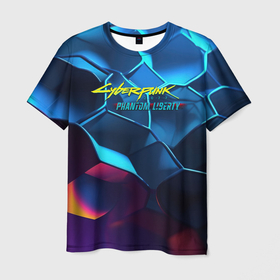 Мужская футболка 3D с принтом Cyberpunk 2077  neon style , 100% полиэфир | прямой крой, круглый вырез горловины, длина до линии бедер | Тематика изображения на принте: 