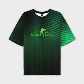 Мужская футболка oversize 3D с принтом CSGO  green    logo в Курске,  |  | 