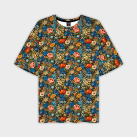Мужская футболка oversize 3D с принтом Цветочный   паттерн гавайский в Кировске,  |  | 