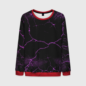 Мужской свитшот 3D с принтом Молнии   неон в Ухте, 100% полиэстер с мягким внутренним слоем | круглый вырез горловины, мягкая резинка на манжетах и поясе, свободная посадка по фигуре | 