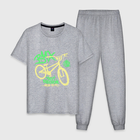 Мужская пижама хлопок с принтом BMX   street freestyle , 100% хлопок | брюки и футболка прямого кроя, без карманов, на брюках мягкая резинка на поясе и по низу штанин
 | 