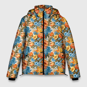 Мужская зимняя куртка 3D с принтом Микс из цветов в Петрозаводске, верх — 100% полиэстер; подкладка — 100% полиэстер; утеплитель — 100% полиэстер | длина ниже бедра, свободный силуэт Оверсайз. Есть воротник-стойка, отстегивающийся капюшон и ветрозащитная планка. 

Боковые карманы с листочкой на кнопках и внутренний карман на молнии. | 