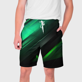 Мужские шорты 3D с принтом Black green   abstract ,  полиэстер 100% | прямой крой, два кармана без застежек по бокам. Мягкая трикотажная резинка на поясе, внутри которой широкие завязки. Длина чуть выше колен | 