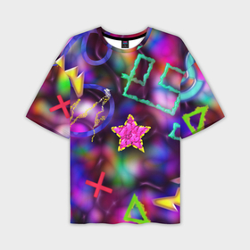 Мужская футболка oversize 3D с принтом Праздничный street art со  звёздочкой в Курске,  |  | Тематика изображения на принте: 