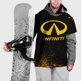 Накидка на куртку 3D с принтом Infiniti   gold gradient в Петрозаводске, 100% полиэстер |  | 