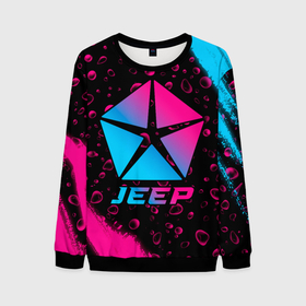 Мужской свитшот 3D с принтом Jeep   neon gradient , 100% полиэстер с мягким внутренним слоем | круглый вырез горловины, мягкая резинка на манжетах и поясе, свободная посадка по фигуре | 