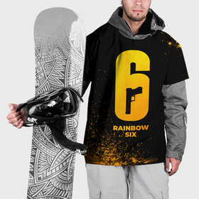 Накидка на куртку 3D с принтом Rainbow Six   gold gradient в Кировске, 100% полиэстер |  | Тематика изображения на принте: 