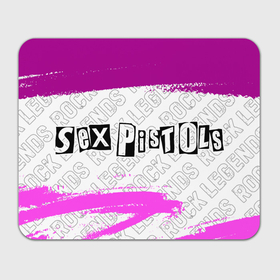 Прямоугольный коврик для мышки с принтом Sex Pistols rock legends: надпись и символ в Тюмени, натуральный каучук | размер 230 х 185 мм; запечатка лицевой стороны | 