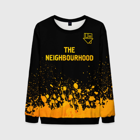 Мужской свитшот 3D с принтом The Neighbourhood   gold gradient: символ сверху в Тюмени, 100% полиэстер с мягким внутренним слоем | круглый вырез горловины, мягкая резинка на манжетах и поясе, свободная посадка по фигуре | 