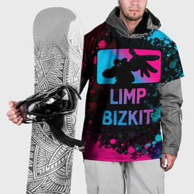 Накидка на куртку 3D с принтом Limp Bizkit   neon gradient в Екатеринбурге, 100% полиэстер |  | Тематика изображения на принте: 