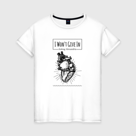 Женская футболка хлопок с принтом Asking Alexandria Heart в Кировске, 100% хлопок | прямой крой, круглый вырез горловины, длина до линии бедер, слегка спущенное плечо | 