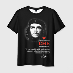 Мужская футболка 3D с принтом Che Guevara автограф в Белгороде, 100% полиэфир | прямой крой, круглый вырез горловины, длина до линии бедер | Тематика изображения на принте: 