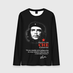 Мужской лонгслив 3D с принтом Che Guevara автограф в Белгороде, 100% полиэстер | длинные рукава, круглый вырез горловины, полуприлегающий силуэт | 