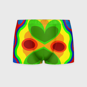 Мужские трусы 3D с принтом Цветные плавные фигуры в Тюмени, 50% хлопок, 50% полиэстер | классическая посадка, на поясе мягкая тканевая резинка | Тематика изображения на принте: 