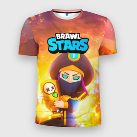 Мужская футболка 3D Slim с принтом Mortis пират Brawl  Stars в Санкт-Петербурге, 100% полиэстер с улучшенными характеристиками | приталенный силуэт, круглая горловина, широкие плечи, сужается к линии бедра | 