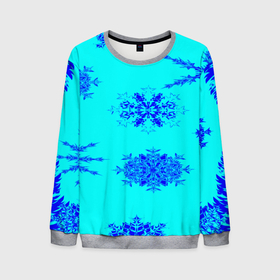 Мужской свитшот 3D с принтом Снежный мотив в Ухте, 100% полиэстер с мягким внутренним слоем | круглый вырез горловины, мягкая резинка на манжетах и поясе, свободная посадка по фигуре | Тематика изображения на принте: 