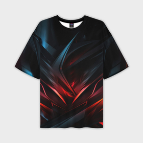 Мужская футболка oversize 3D с принтом Black  red  abstract в Курске,  |  | Тематика изображения на принте: 