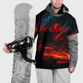 Накидка на куртку 3D с принтом CS GO abstract red black в Курске, 100% полиэстер |  | Тематика изображения на принте: 