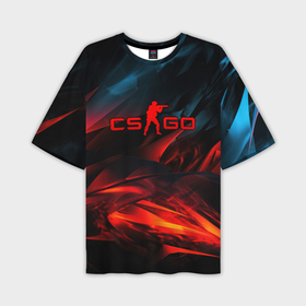 Мужская футболка oversize 3D с принтом CS GO abstract red black в Курске,  |  | 