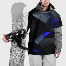 Накидка на куртку 3D с принтом Black  blue  abstract , 100% полиэстер |  | 