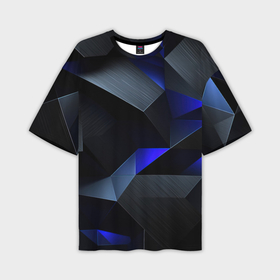 Мужская футболка oversize 3D с принтом Black  blue  abstract ,  |  | 