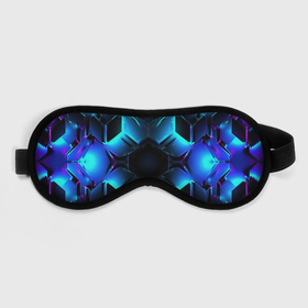 Маска для сна 3D с принтом Неоновые синие плиты в городе Новоалтайск, внешний слой — 100% полиэфир, внутренний слой — 100% хлопок, между ними — поролон |  | 