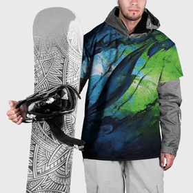 Накидка на куртку 3D с принтом Green blue abstract , 100% полиэстер |  | 
