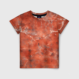 Детская футболка 3D с принтом Текстура красной яшмы в Белгороде, 100% гипоаллергенный полиэфир | прямой крой, круглый вырез горловины, длина до линии бедер, чуть спущенное плечо, ткань немного тянется | 