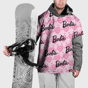 Накидка на куртку 3D с принтом Логотип Барби и розовое кружево в Кировске, 100% полиэстер |  | 