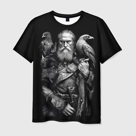 Мужская футболка 3D с принтом Один бог войны и победы в Новосибирске, 100% полиэфир | прямой крой, круглый вырез горловины, длина до линии бедер | 