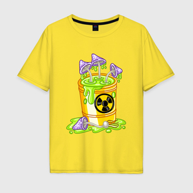 Мужская футболка хлопок Oversize с принтом Токсичные грибы в Тюмени, 100% хлопок | свободный крой, круглый ворот, “спинка” длиннее передней части | 