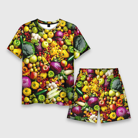 Мужской костюм с шортами 3D с принтом Свежие овощи и фрукты в Белгороде,  |  | 