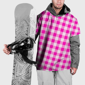 Накидка на куртку 3D с принтом Розовая клетка Барби , 100% полиэстер |  | 