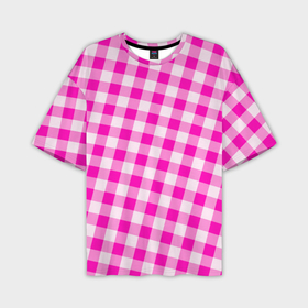 Мужская футболка oversize 3D с принтом Розовая клетка Барби в Санкт-Петербурге,  |  | 