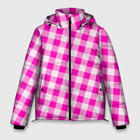 Мужская зимняя куртка 3D с принтом Розовая клетка Барби в Кировске, верх — 100% полиэстер; подкладка — 100% полиэстер; утеплитель — 100% полиэстер | длина ниже бедра, свободный силуэт Оверсайз. Есть воротник-стойка, отстегивающийся капюшон и ветрозащитная планка. 

Боковые карманы с листочкой на кнопках и внутренний карман на молнии. | 