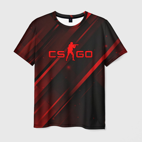 Мужская футболка 3D с принтом CS GO red light в Кировске, 100% полиэфир | прямой крой, круглый вырез горловины, длина до линии бедер | 